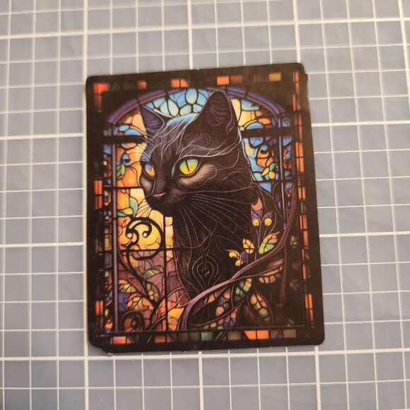 10 for $10 Sticker Stained Glass Gothic Witchy Beautiful Details Black Cat - Picture 1 of 3